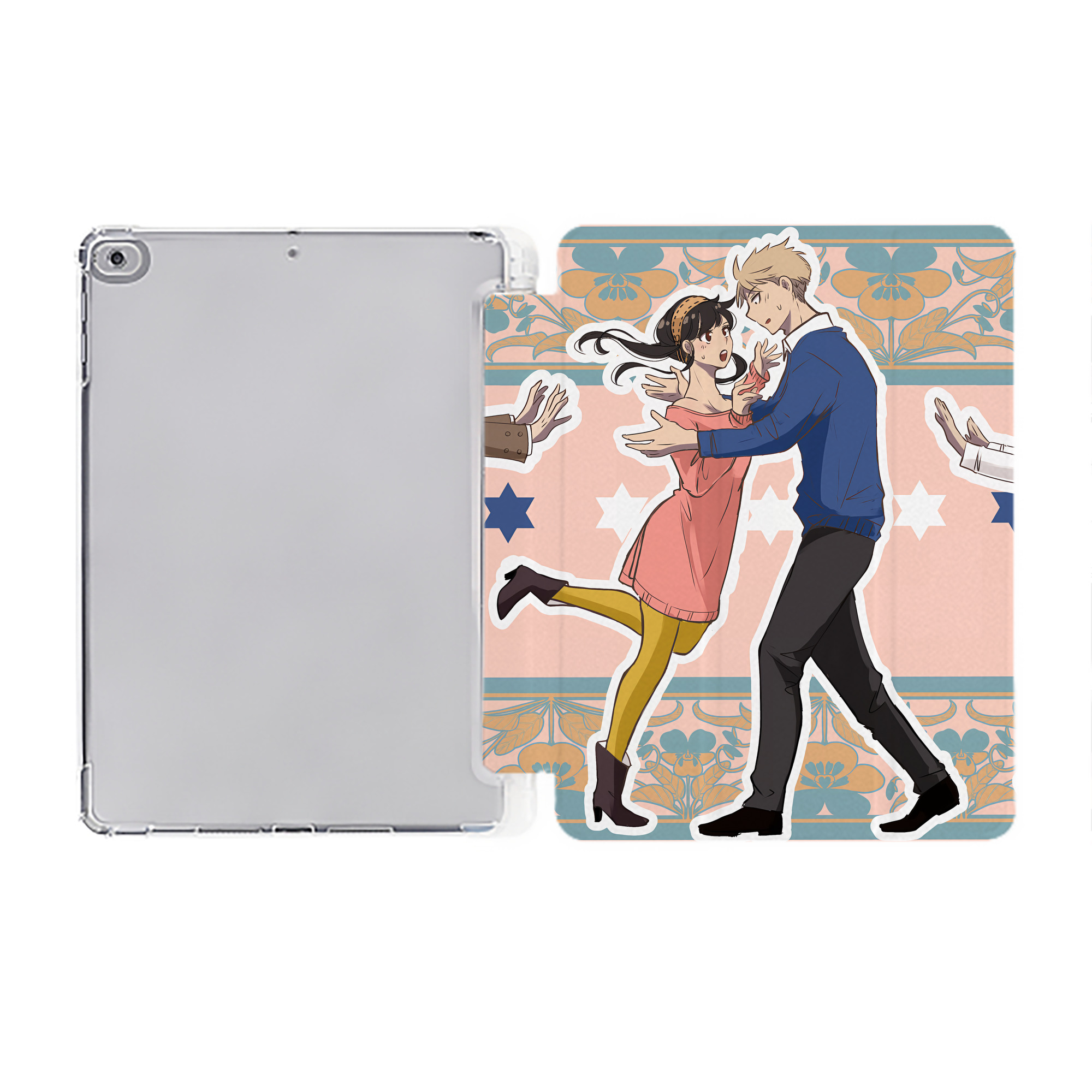 （画像用） SPY×FAMILY间谍家家酒 IPad ケース ペン収納付き 三つ折りスタンド PUレザー×シリコン 対応機種9.5/10.5/10.9インチ